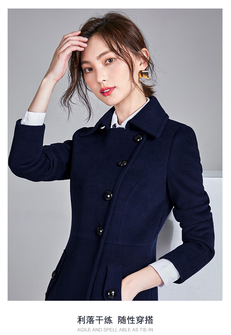海南航空空姐服装秋冬季售楼处案场客服工作服制服呢子大衣中长款夹棉