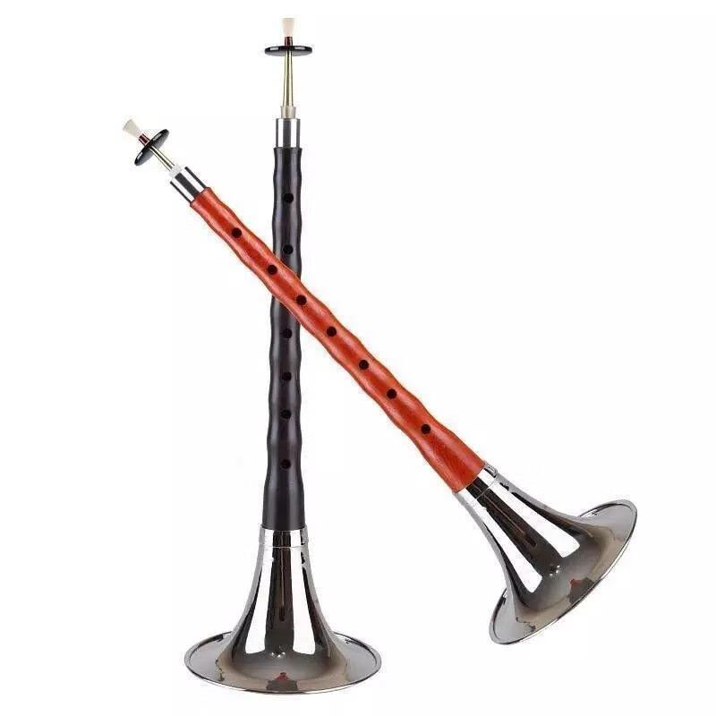 初学者红木乌木唢呐乐器全套d调入门唢呐民族成人大小号唢芦苇哨片d调