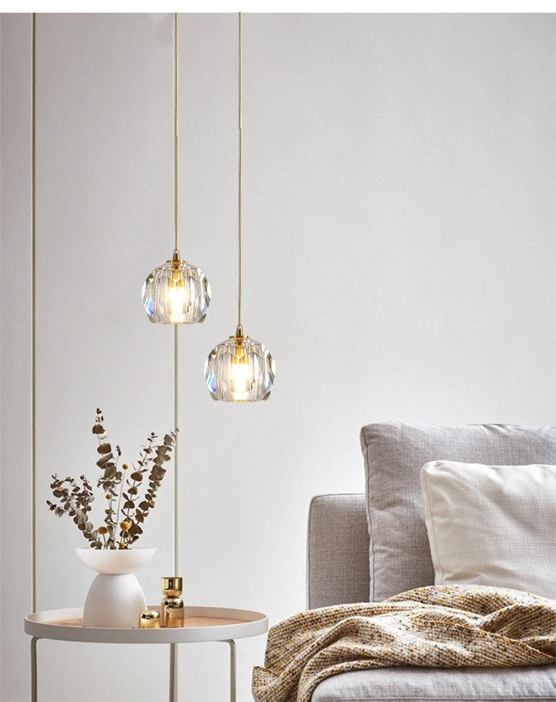 床头小吊灯全铜轻奢床头小吊灯后现代极简卧室单头灯具餐厅吧台网红