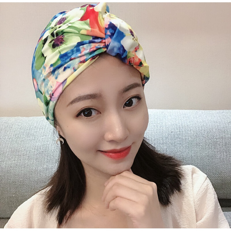 泳帽韩长发彩色花女士游泳帽时尚加大舒适不勒头女士泳衣温泉游泳帽