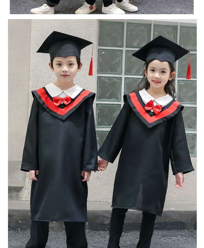 儿童博士服小学生幼儿园博士服学士服演出服博士帽毕业照服装礼服单独