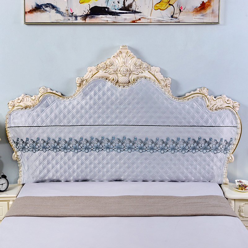 风汐 定做弧形半圆形床头罩欧式床头套定做半包弧形半圆不规则老式