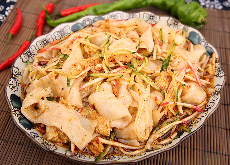 正宗内蒙凉皮 巴盟面精 香辣酿皮 烂腌菜 方便速食600g*2份 酿皮600克