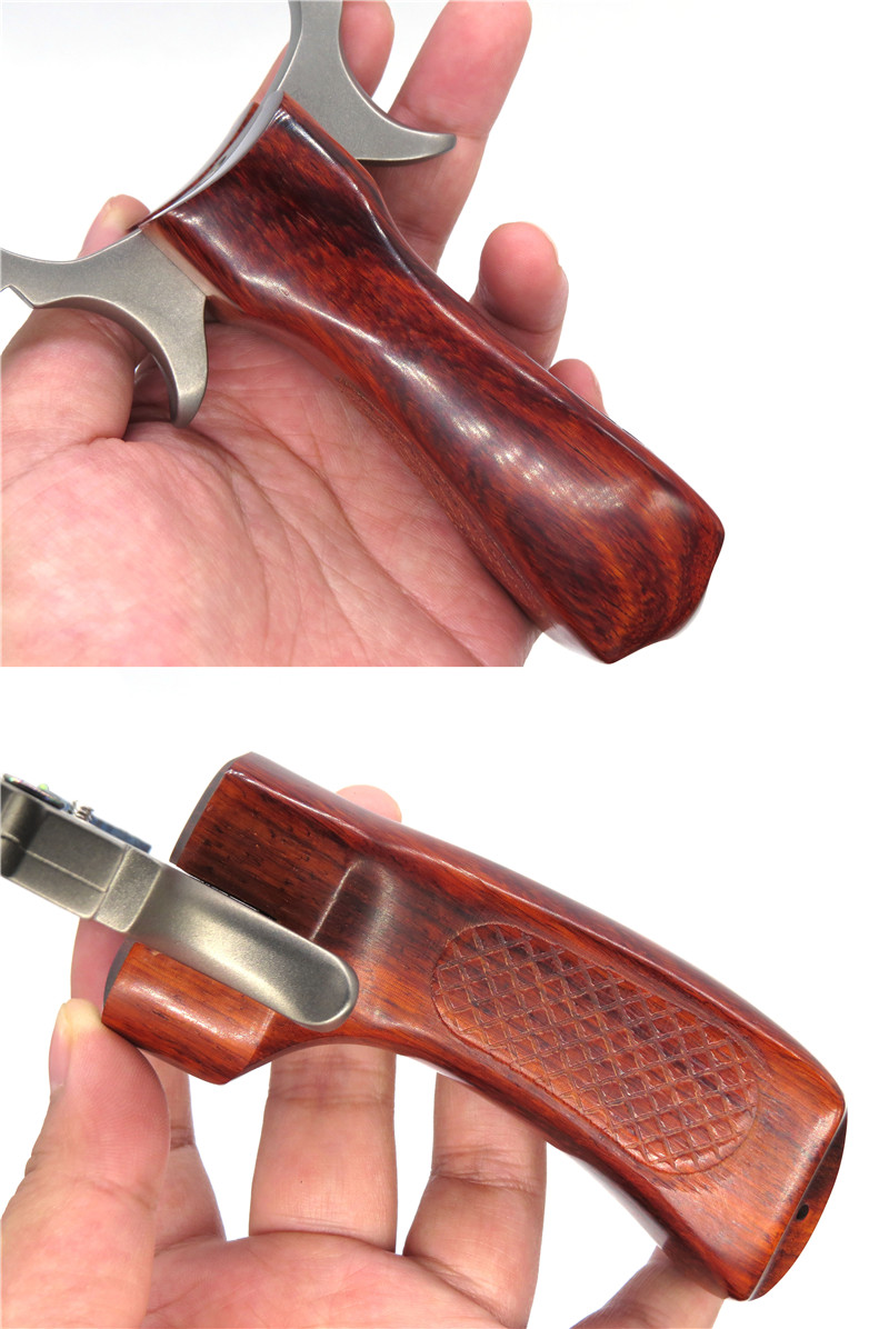 精细抛光不磨皮筋 款不锈钢弹弓实木新手扁皮快压免绑户外高精准竞技