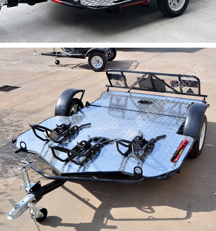 哈雷液压升降摩托车拖车重机车拖车越野拖车后挂式拖车可上牌ky2070双