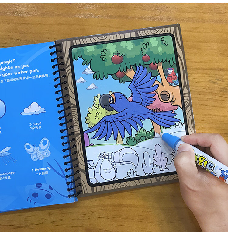 幼儿画画启蒙教材3-6岁涂鸦画书本儿童画画本反复涂鸦神奇水画本水绘