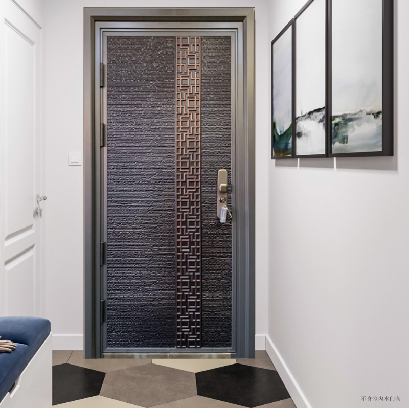 新中式风格甲级防盗门入户门进户门防撬安全防盗门静音楼房门定制