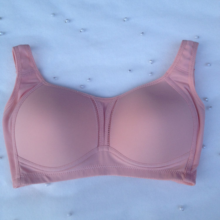 文胸68大码无钢圈薄全罩杯薄模杯抹胸运动睡眠内舒 粉色 90b 90/40
