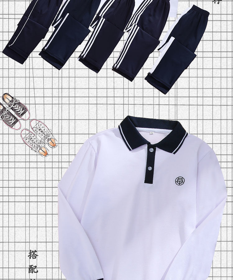 诗迪仕北京四中高中生校服学院风套装薄款长袖秋衣夏季短袖班服北京