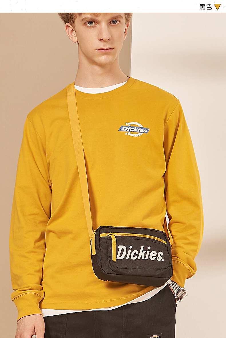dickies斜挎包 字母印花撞色拉链口袋设计斜挎包 新品休闲小包 斜挎包