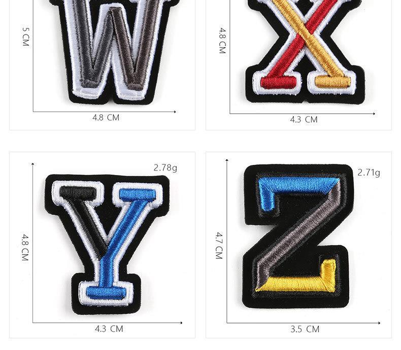 26英文字母补丁贴刺绣布贴26个英文字母组合立体绣帽徽胸章绣花补丁贴