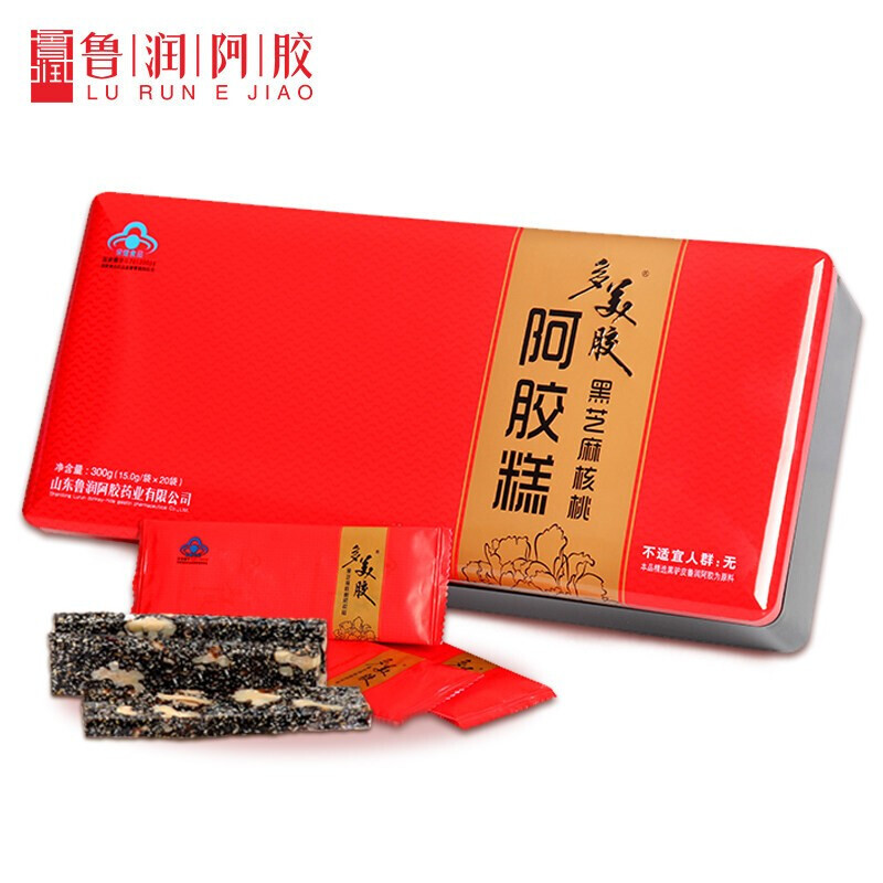 鲁润 多美胶牌黑芝麻核桃阿胶糕20片