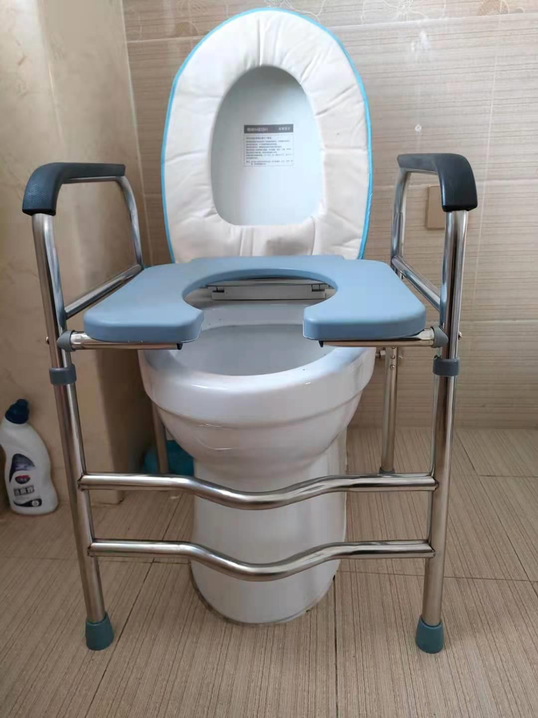 老人坐便器马桶椅子卫浴残疾人厕所扶手增加支架移动增高器简易双梁u