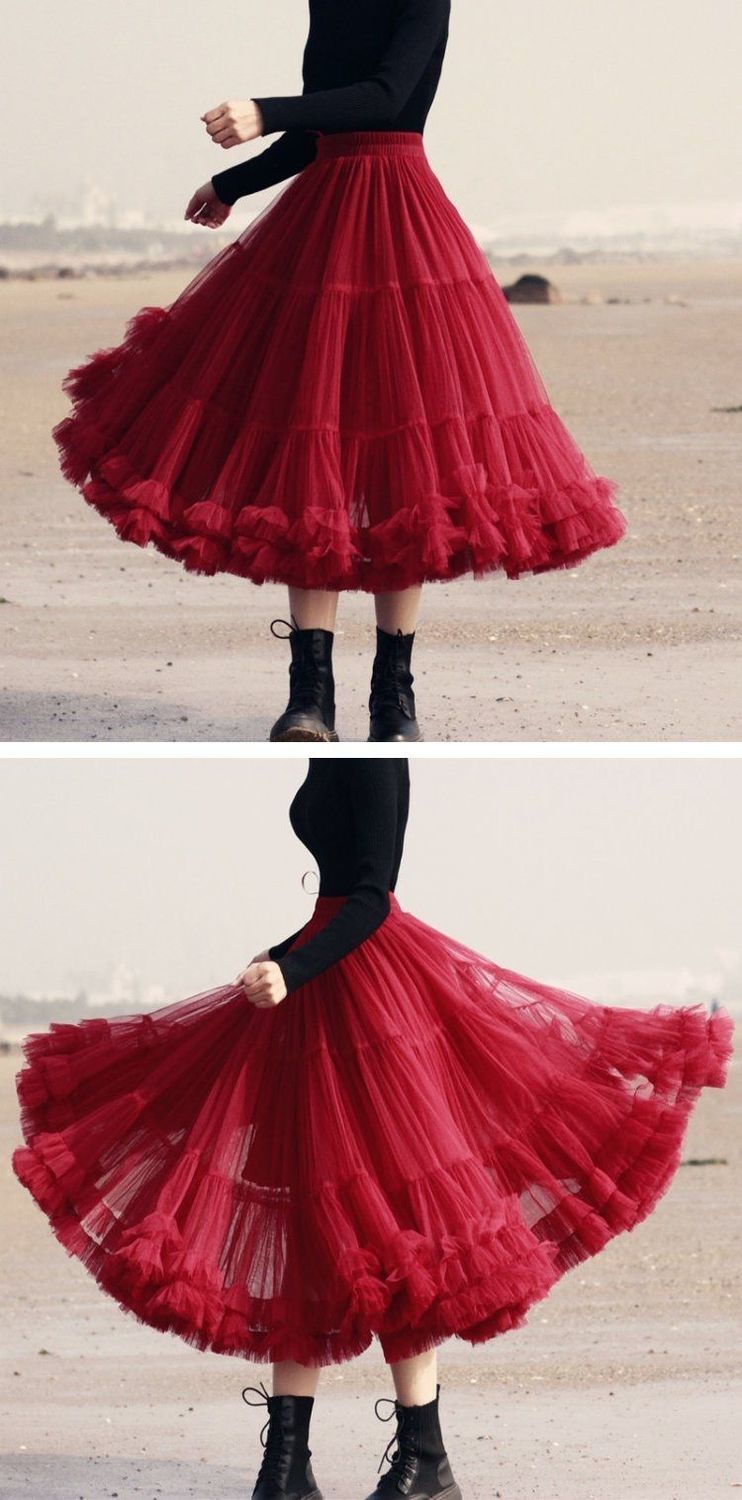 夏日焕新春夏网纱半身裙蓬蓬超大摆裙百褶裙中长款高腰显瘦仙女纱纱裙