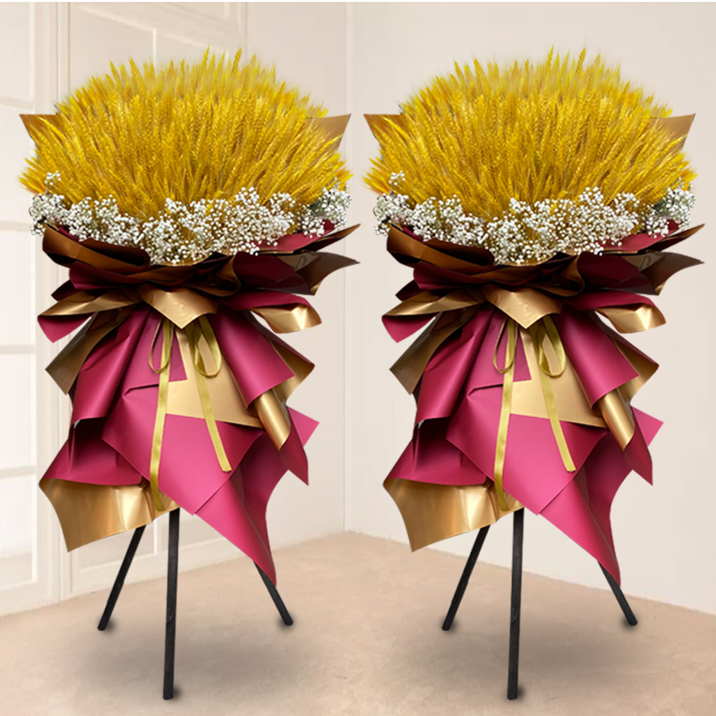 开业花篮一对广州开业花篮大麦麦穗鲜花三脚架同城配一对开张庆典乔迁