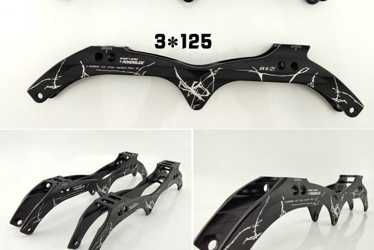 速滑刀架 竞速鞋3*125mm速滑支架病毒刀架大三轮大轮3*110mm 全黑桥梁