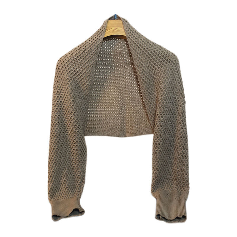 法波琪夏季薄护肩新款小披肩坎肩女空调房2021针织衣保暖护搭肩外搭网