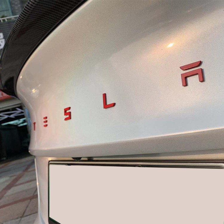 2022款特斯拉model3 y原厂替换车标车尾标银色黑色黑化改装配件 车尾