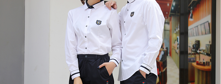 时慕语南宁市新希望校服学生中学初中高中秋季长袖衬衫白色套装正版