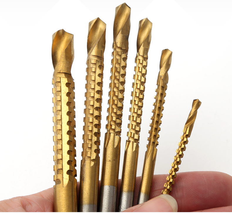 锯齿麻花钻头套装家用多功能高速钢金属打孔木工扩孔拉槽合金钻头