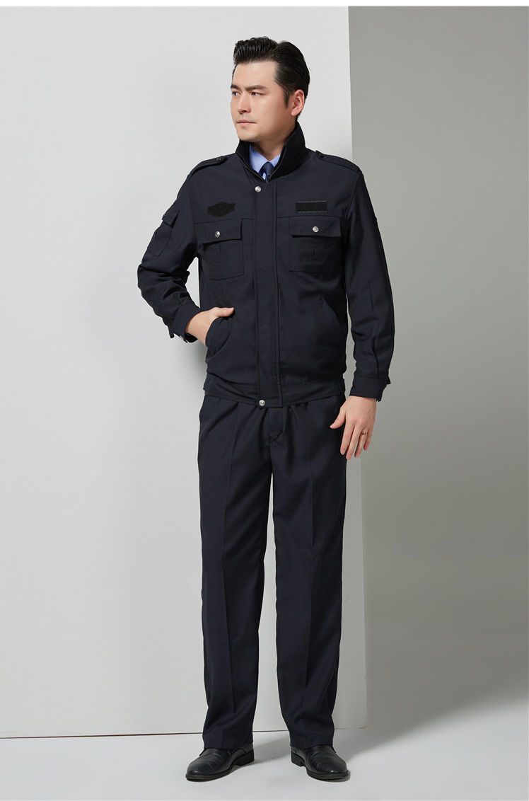 途中雨保安服春秋执勤套装男治安夹克工作服长袖秋冬季单位制服加厚