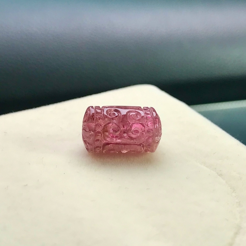 一图一物天然碧玺回纹珠单珠散珠 黄蓝红绿西瓜碧 手链配珠 男女 i117