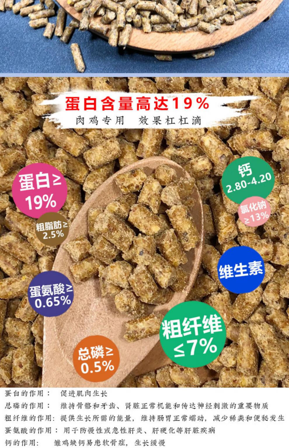 鸡饲料中大鸡肉鸡颗粒全价料钓鱼野钓打窝催肥促生长鸭鹅正大511肉中