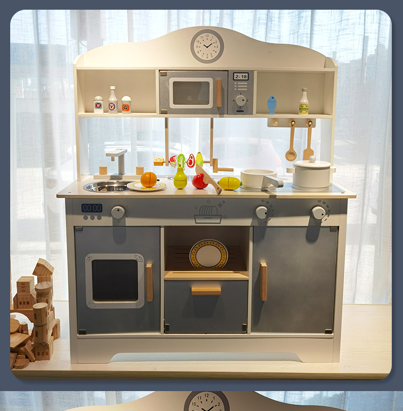 女孩儿童过家家厨房玩具木质烧烤工具台娃娃家做饭仿真厨具3-6岁4 bbb
