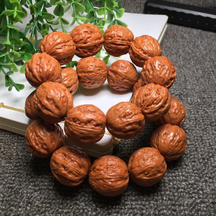 天然机刷包浆野生文玩核桃秋子手链男女款小核桃手串揪子手持把玩依莲