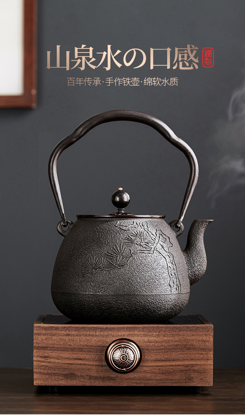 尚言坊生铁壶日本工艺茶壶烧水壶泡茶壶手工铸铁壶茶具无涂层精品12l
