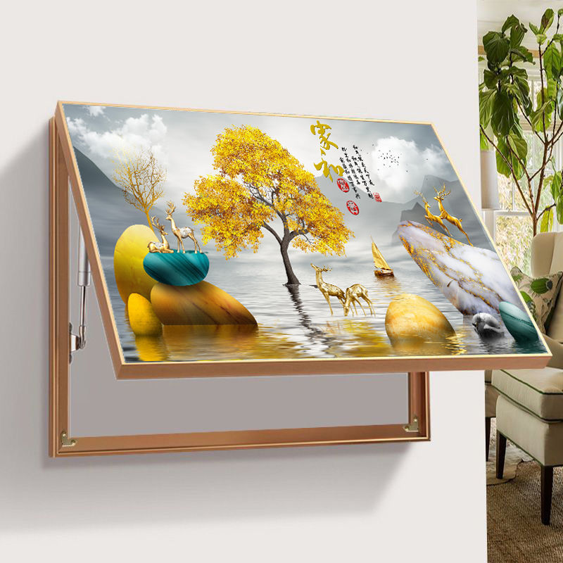 电表箱装饰画免打孔现代遮挡总开关电闸盒配电箱客厅餐厅挂画相伴一生