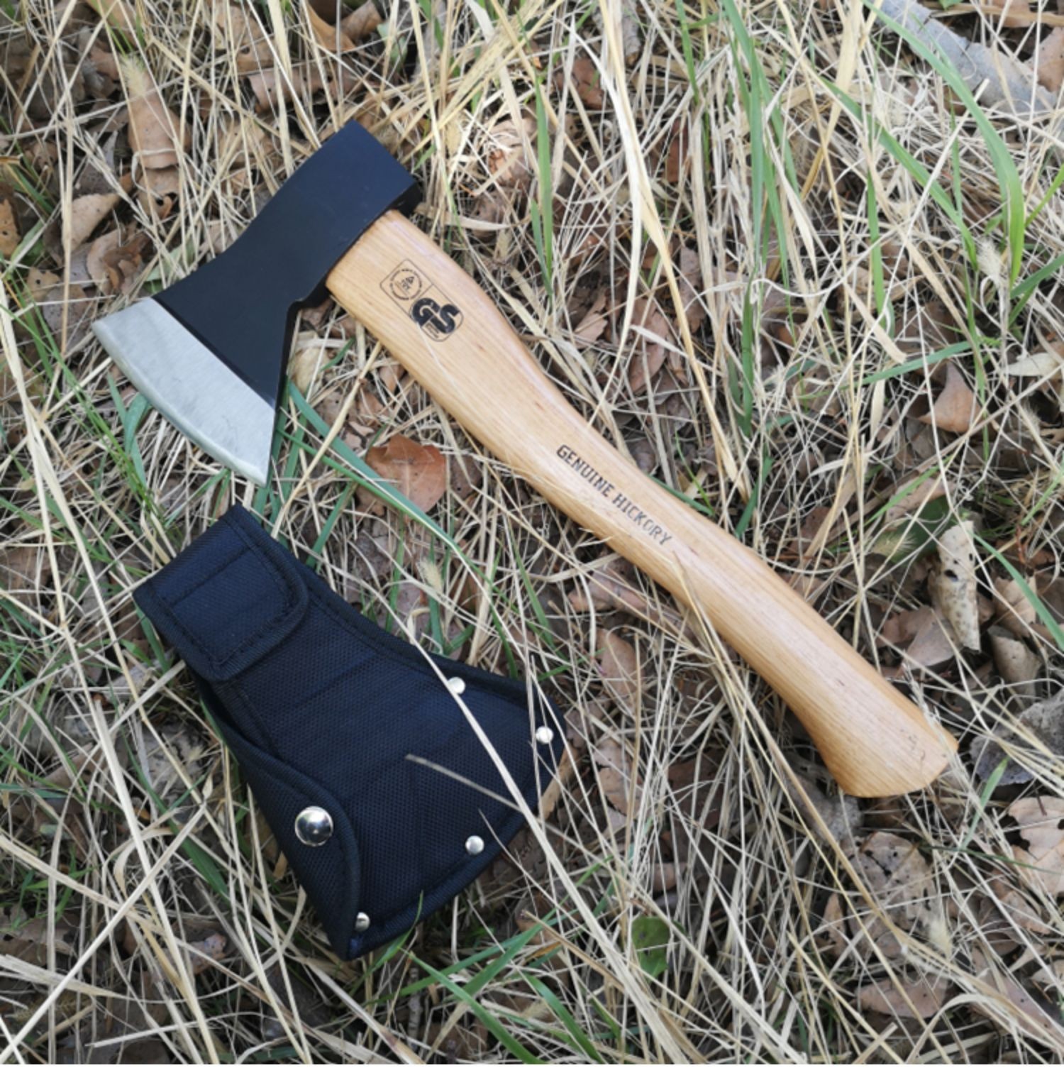 德式手斧斧头野营斧户外斧斧子山胡桃木柄锰钢锻打配斧套黑色德式胡桃