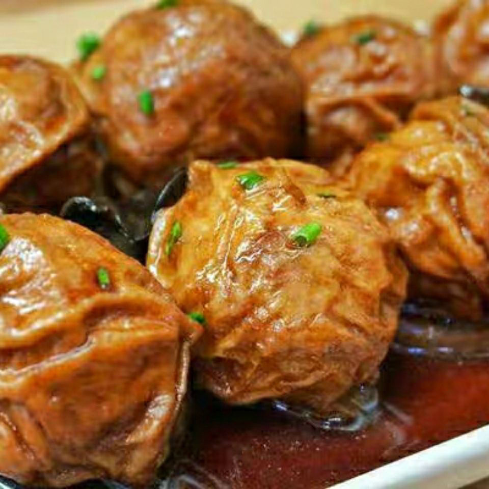 江南特色无锡油面筋塞肉大个鲜肉面筋小吃食堂快餐半成品200个江浙沪