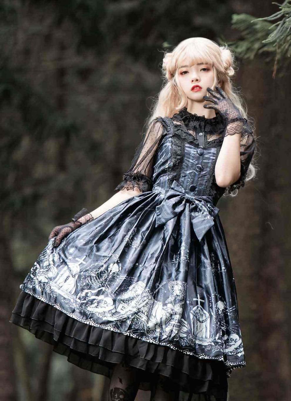 墓囚少女洛丽塔裙子正统厂原创设计日系lolita洋装暗黑系jsk连衣裙