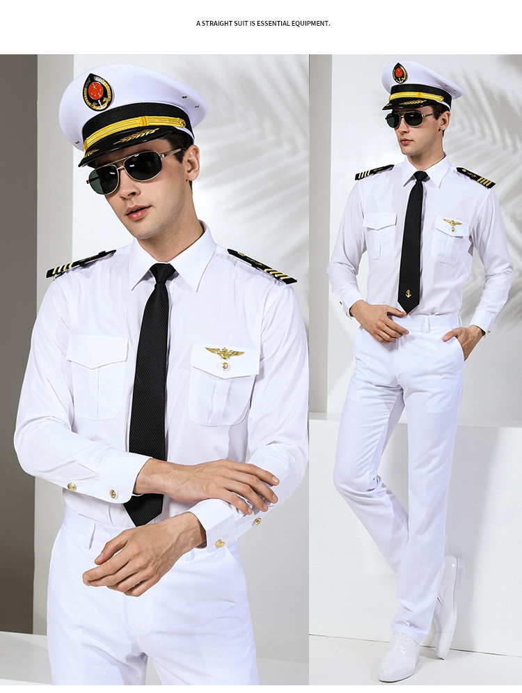 售楼处保安礼服售楼部保安形象岗夏装船长短袖衬衫海员制服套装帅气