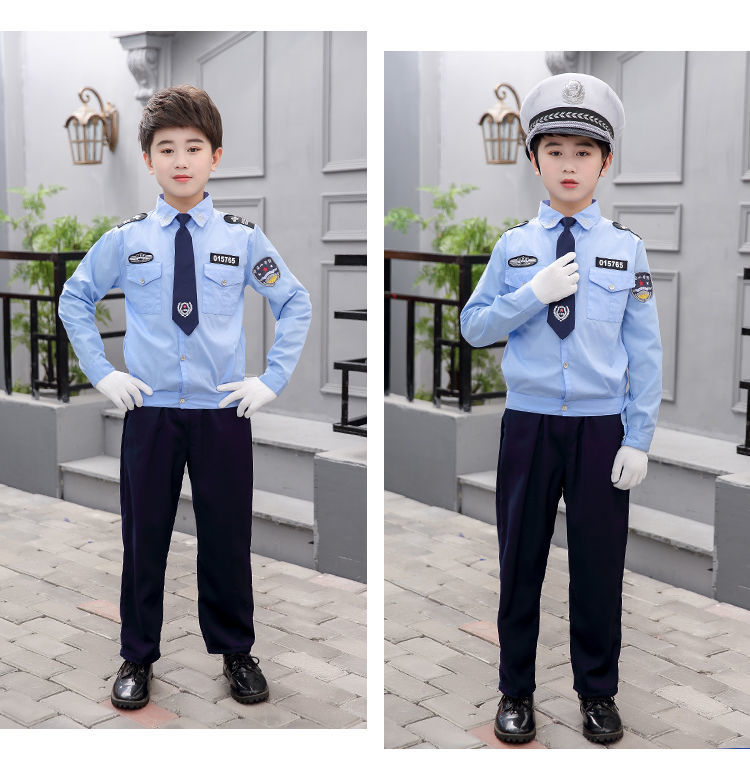 valor man六一儿童警察服表演警官衣服小交警演出服幼儿园套装舞蹈服