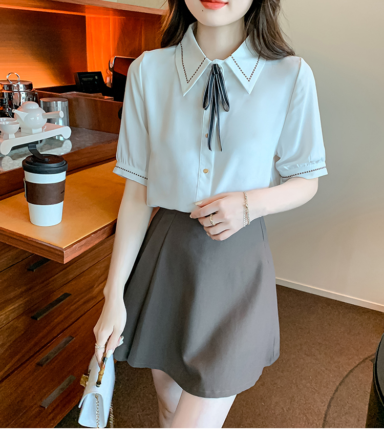 教资面试衣服女夏季大学生夏正装白色短袖衬衫小学语文教师上班穿搭