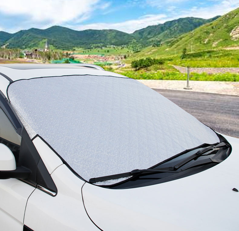 汽车防晒隔热遮阳挡帘前挡风玻璃罩车窗遮挡布风挡前档车用遮光板9颗