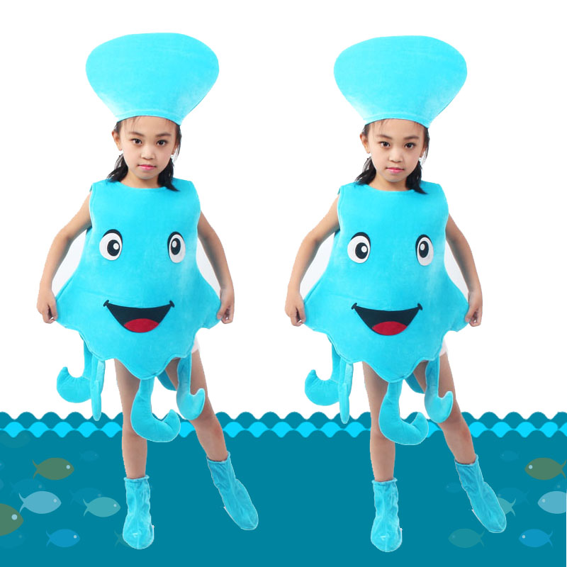 儿童海底世界表演服装海洋生物服海豚鲤鱼鲨鱼海星螃蟹龙虾演出服鲨鱼
