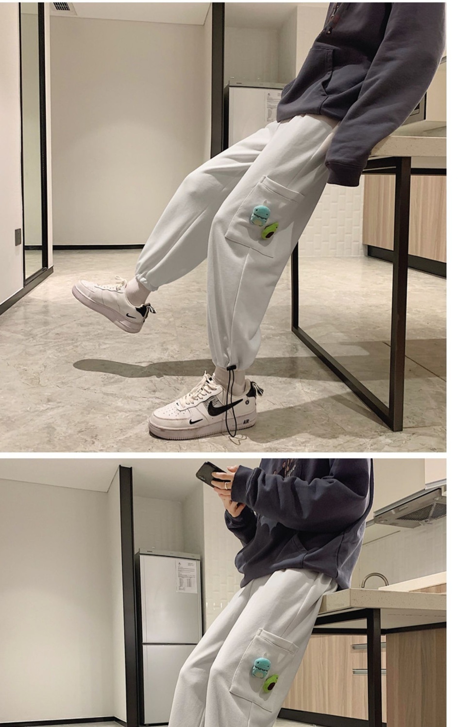 裤子ins女原宿风秋季运动裤子女秋学生韩版休闲裤ins百搭宽松九分直筒