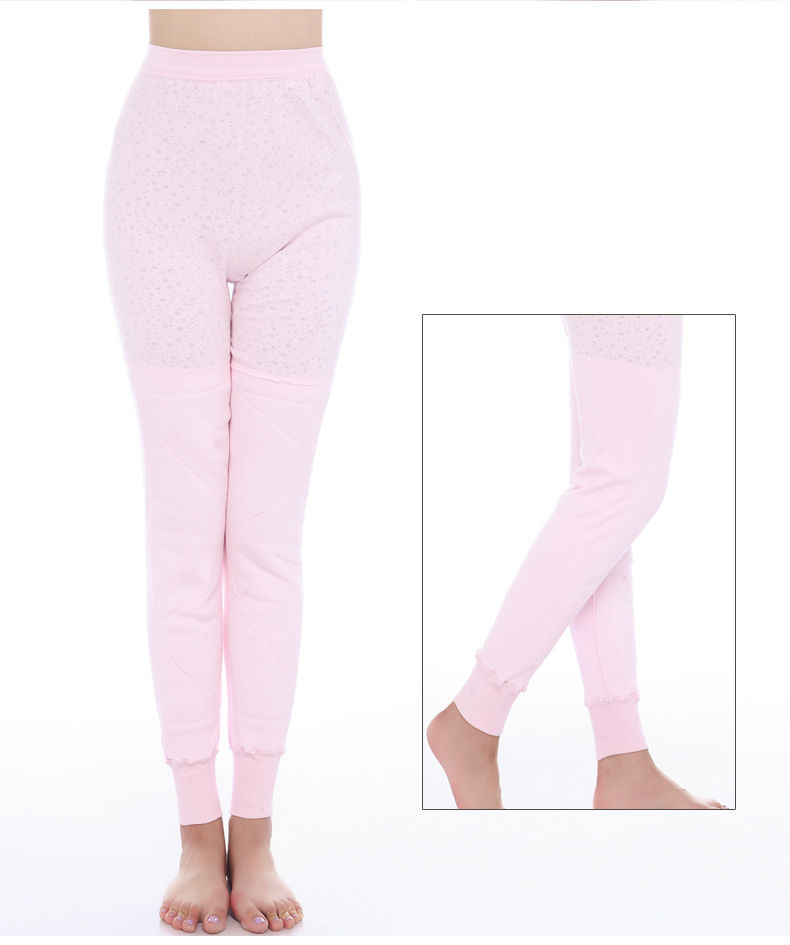 来馨儿女士中老年护膝秋裤 高腰保暖前后护腿裤线裤内衣 【绿色】 170