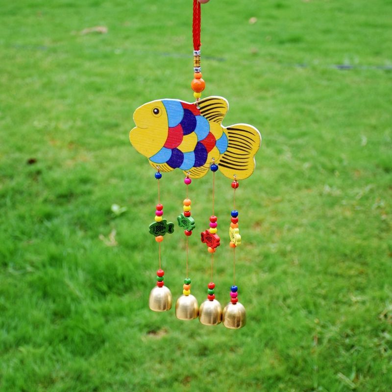 风铃云南丽江民族风东巴特色手工艺木板彩孔雀风铃挂件饰品旅游纪念品