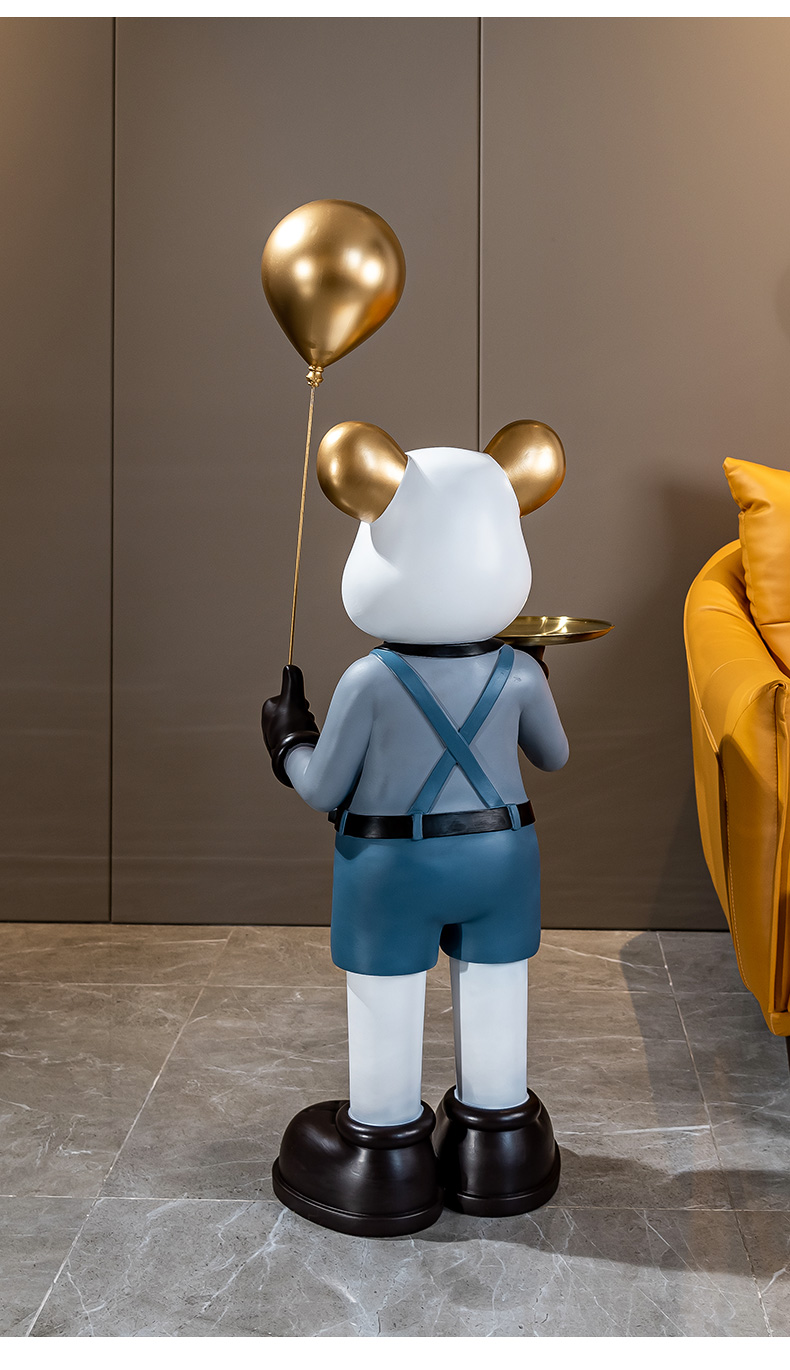沃琳嗒 轻奢高端暴力熊落地摆件网红卡通气球公仔客厅大型装饰品电视