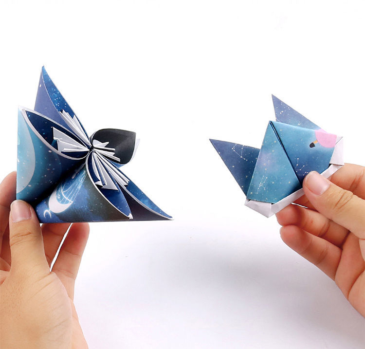 折纸星月夜正方形星空纸彩纸千纸鹤专用纸蓝色系卡纸手工纸温妤 (单面