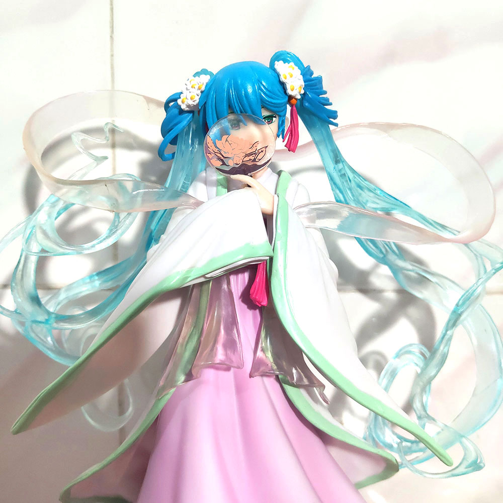 中秋明月初音未来手办miku和服美少女公主二次元模型摆件公仔玩偶黑裙