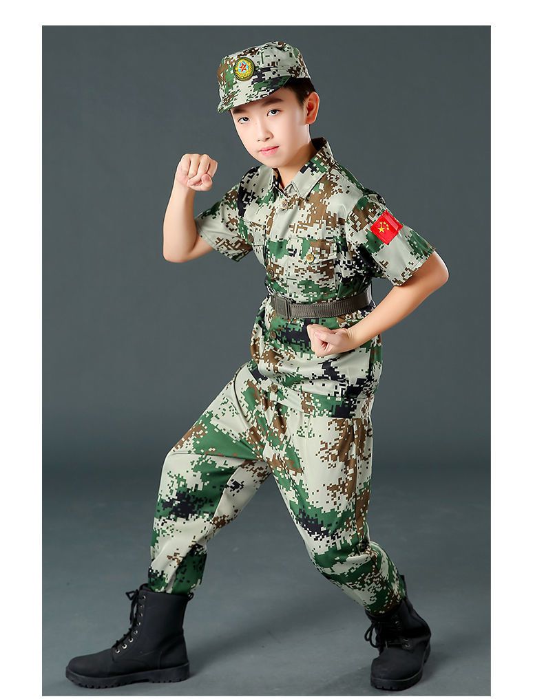 儿童特种小兵服装警官服儿童迷彩服套装耐磨高中小学生夏令营服男孩