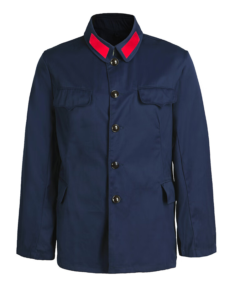 八路军衣服的确良65式军衣老兵绿军衣套装男老式怀旧干部服蓝色65式军