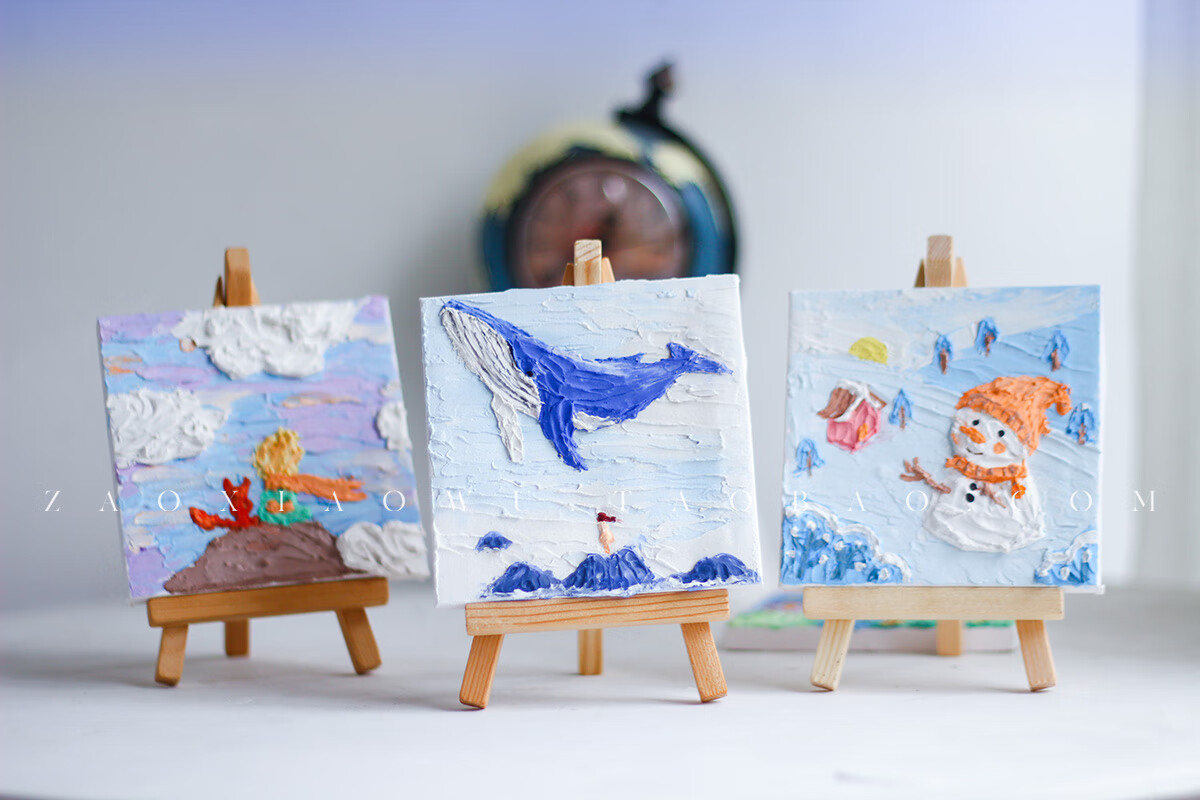 凯偲洽造小物·立体浮雕肌理油画丙烯画材料包手工团建插画diy装饰