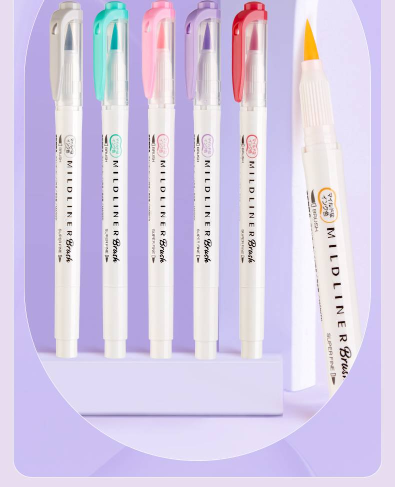 斑马牌(zebra)荧光笔中餐厅熊猫限定笔wft8双头软毛笔柔和荧光色笔