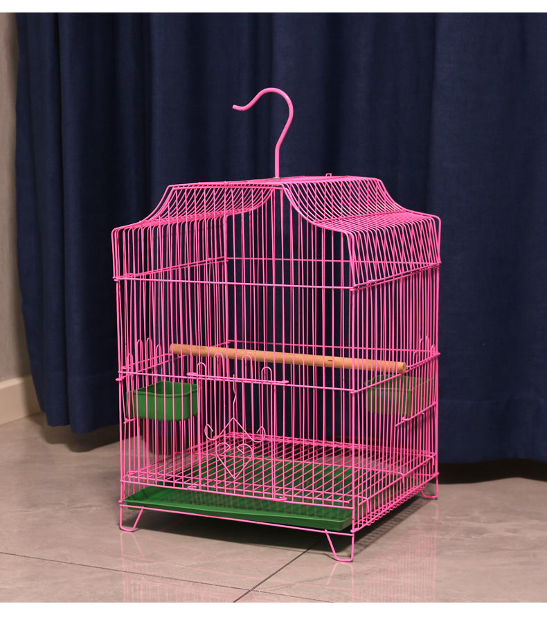 大号鸟笼子虎皮玄风鹦鹉笼八哥笼金属鸟笼相思鸟家用养殖笼 蓝色笼子